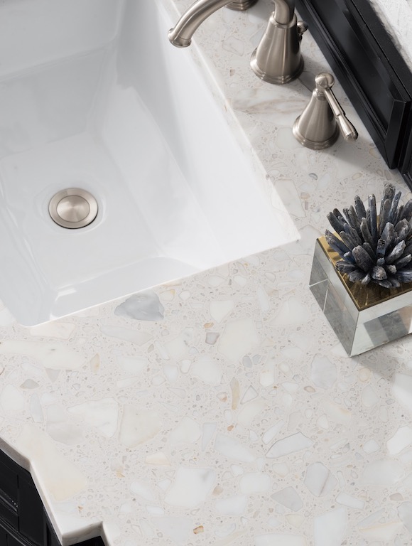 Arizona Tile’s Arabescato Bianco agglomerate marble surfacing
