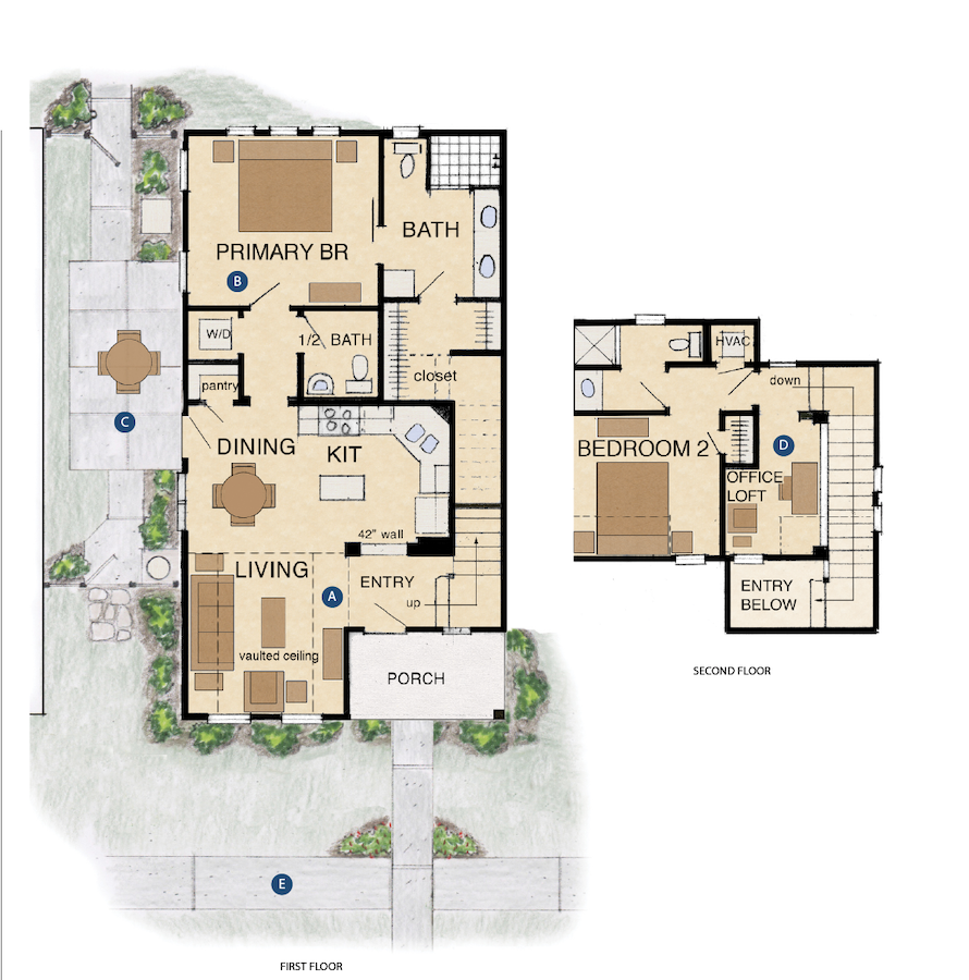 Cottages on the square floorplan