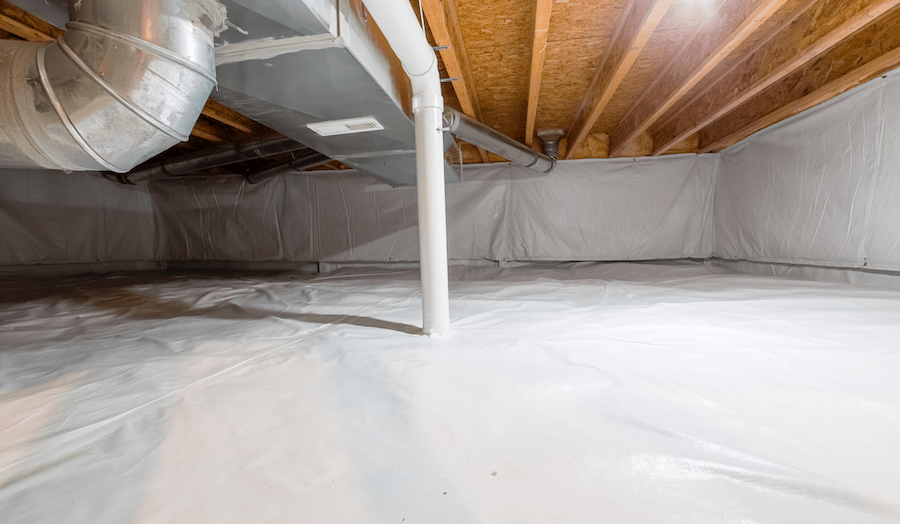 Crawl space ventilation can include radon removal