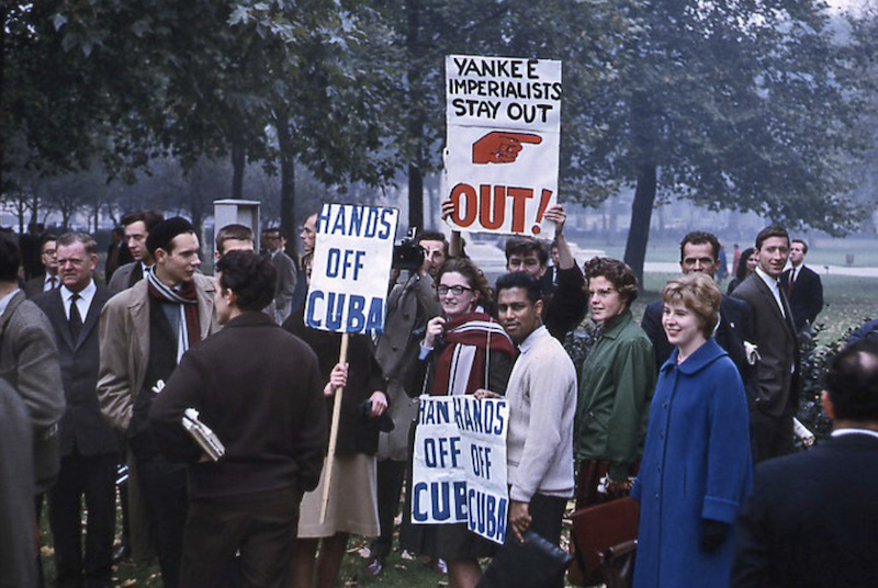 protesters in 1962 in London's Hyde Park during the Cuban Missile Crisis