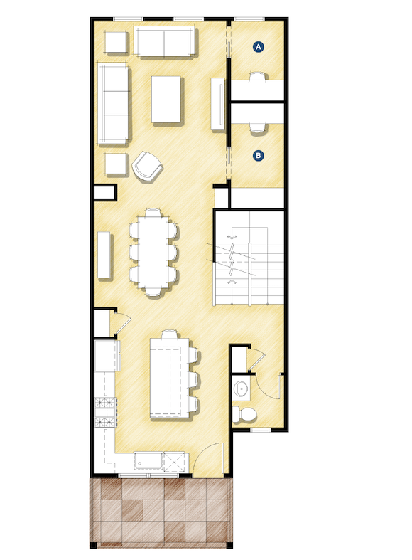 DTJ Design Homeplace Townhome live/work housing design floor plan