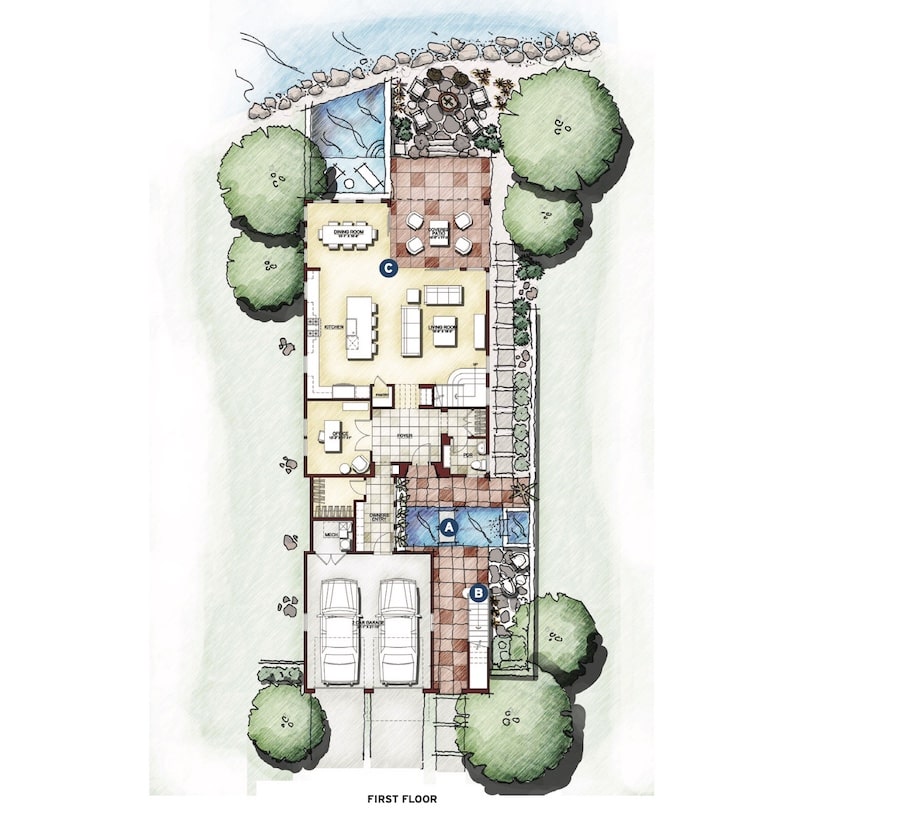 DTJ Design Lake Nona Custom home first floor plan
