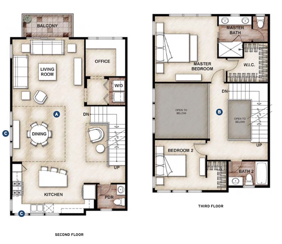 DTJ Design Stasis Townhomes, floor plans