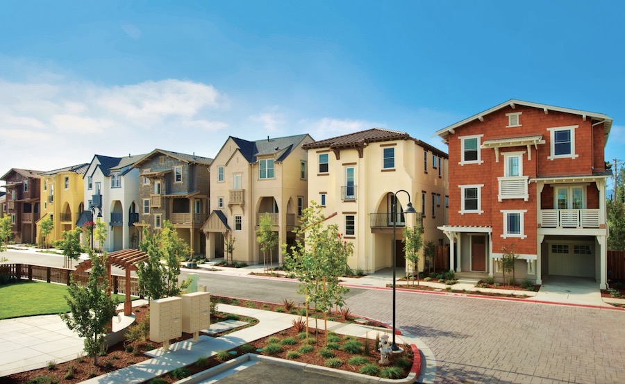 Exteriors of the Classics homes at Station 361 in Mountain View, Calif., designed by Dahlin Group