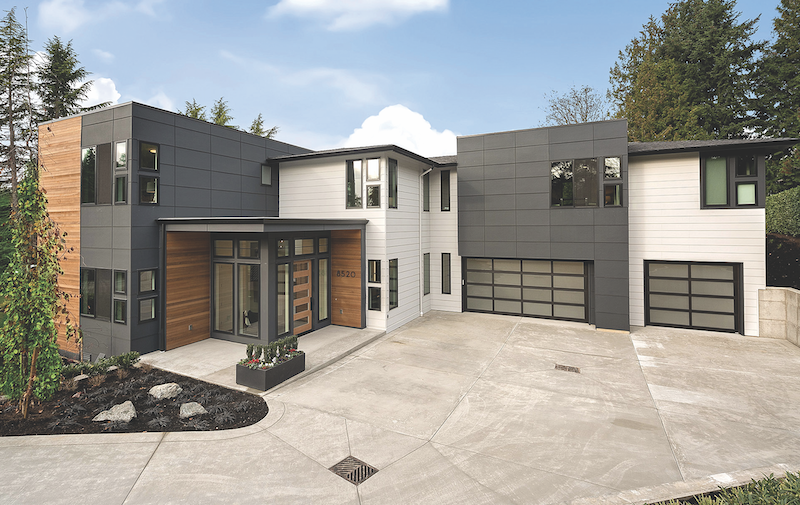 Dahlin Group design for The Delhi showing the exterior with garage