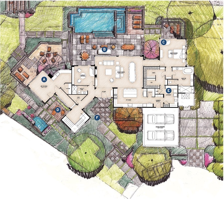 Dorn Residence house design, floor plan