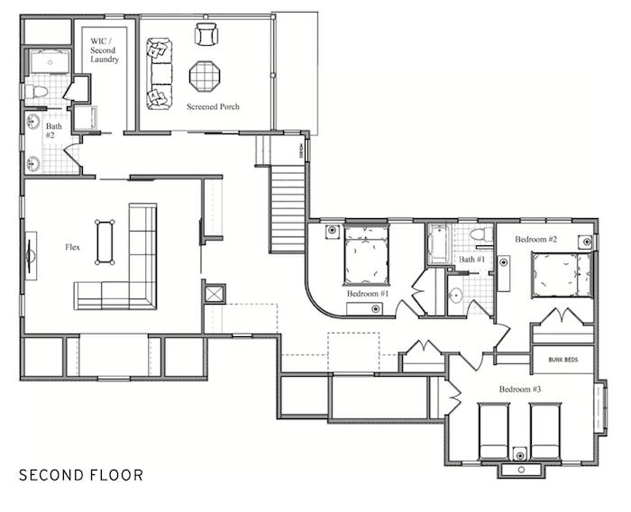 Second-floor plan of Downton Walk, an infill BALA winner 