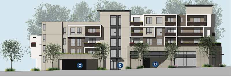 Elevation of Eighty-Six Mixed Use design by LCRA
