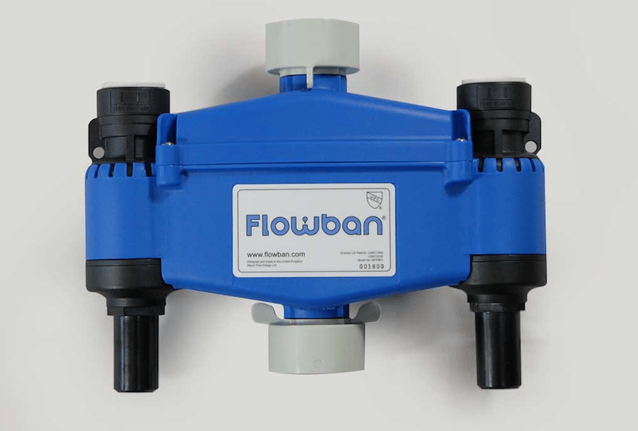 Flowban leak and flood detection device