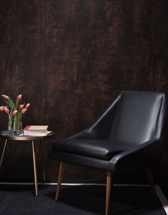 Formica's DecoMetal laminates collection shown in Copper patina