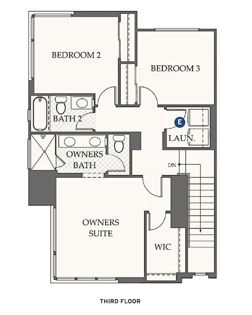 Third-floor plan for Dahlin Group's design for Evergreen at Rise