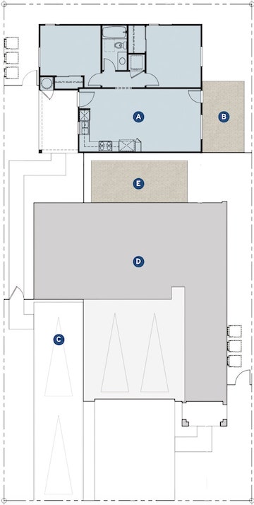 Kevin L. Crook Architect's design for an ADU, floor plan