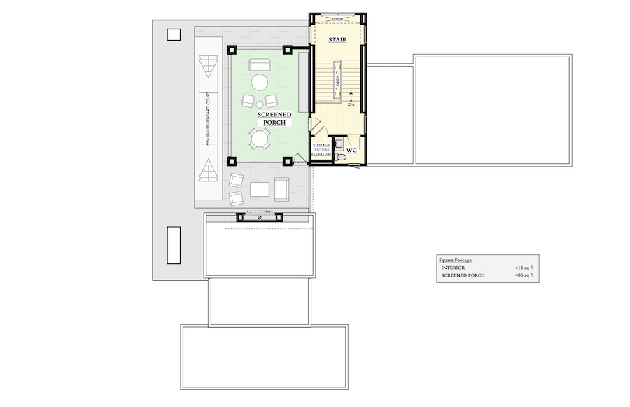 Lower-level floor plan of the Kimpton, a 2020 BALA winner