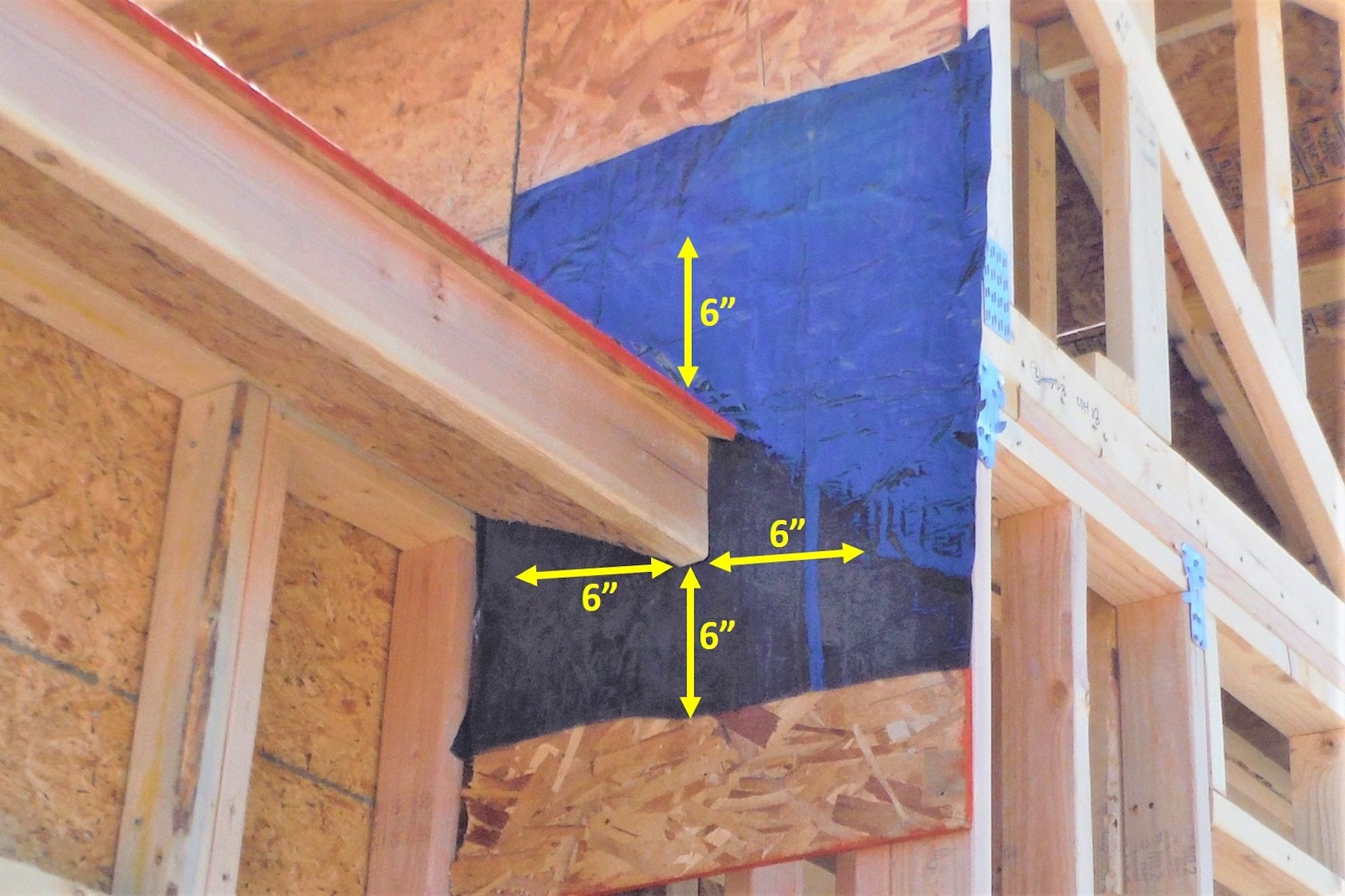 For proper fascia flashing, use waterproofing membrane where the fascia and wall meet