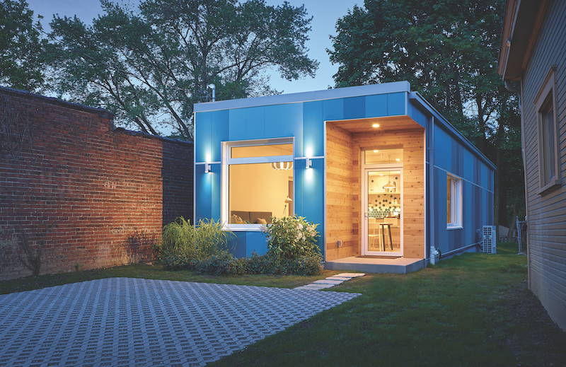 exterior of the Module in-law home design using Passive House principles