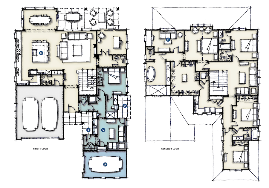 Floor plans of 6160 at Westerly, a multigen design by DTJ Design