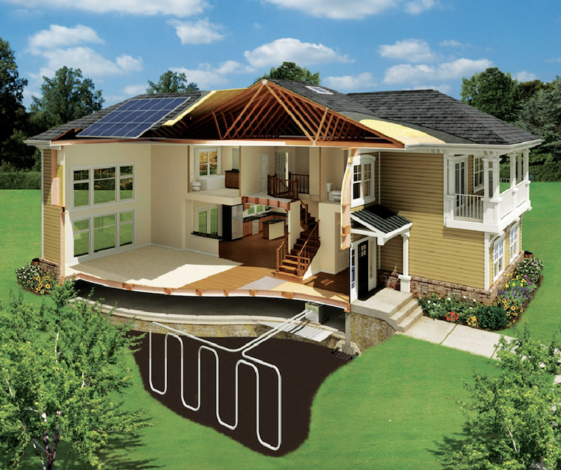 Nexus EnergyHomes feature photovoltaics, geothermal, energy recovery ventilation, and SIPs