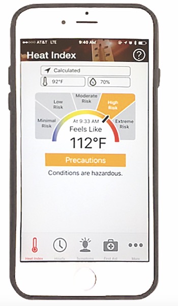 OSHA heat safety mobile app for builders