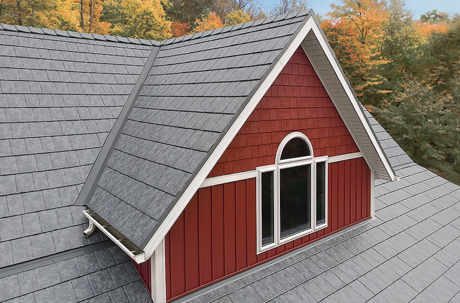 ProVia metal roofing in Ironstone Slate color