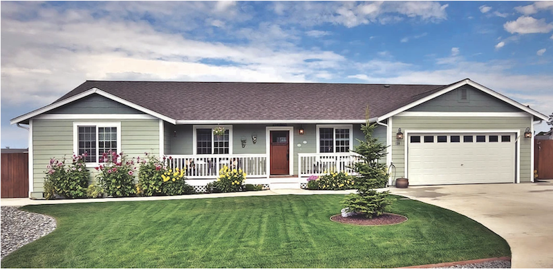 Front elevation of Reality Homes' Pacific Dunes home, which uses fiberglass batt insulation