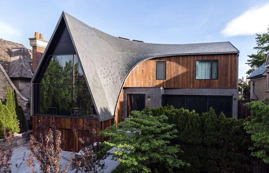 Rheinzink metal roofing installed on a home