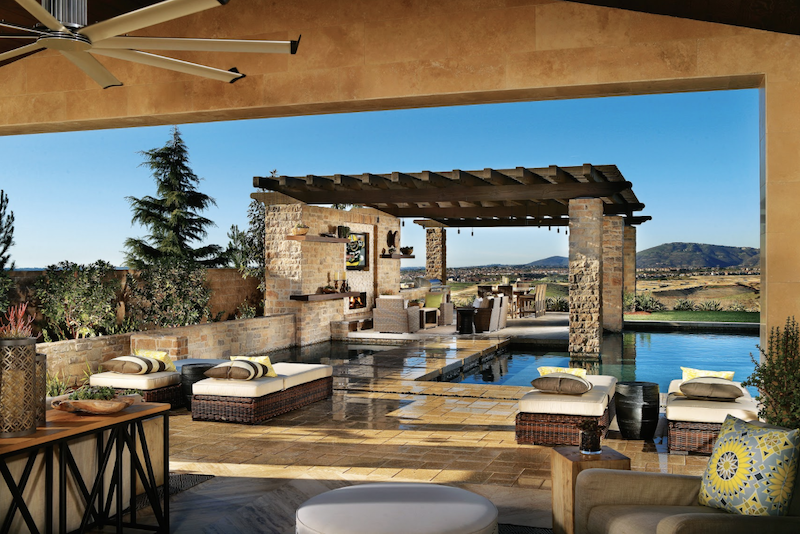 outdoor living at the Estates at Del Sur in San Diego