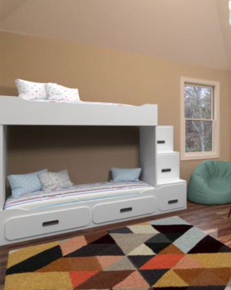 Children's bed with drawers