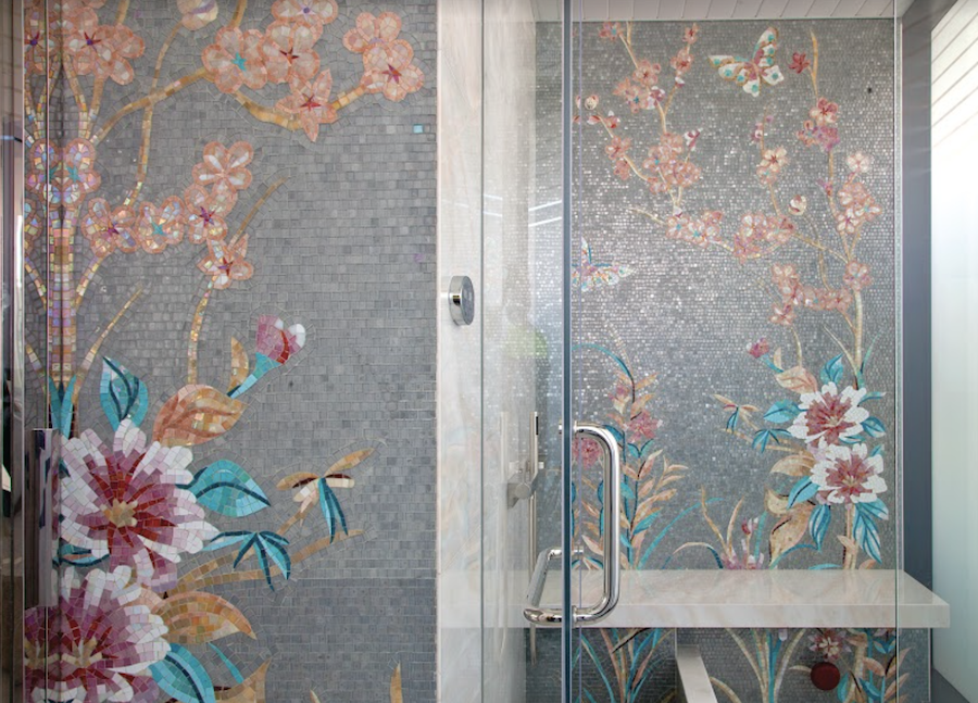 Sicis mosaic in a New York bathroom designed by Peter Tow