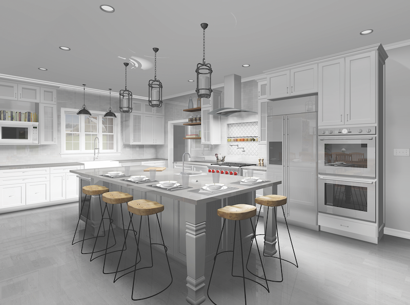 kitchen rendering created using SoftPlan architectural design software