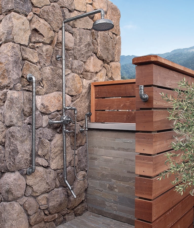 Sonoma Forge exposed outdoor shower