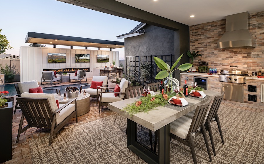 Outdoor living and dining in Sterling Grove at St. Helena, a 2020 BALA winner