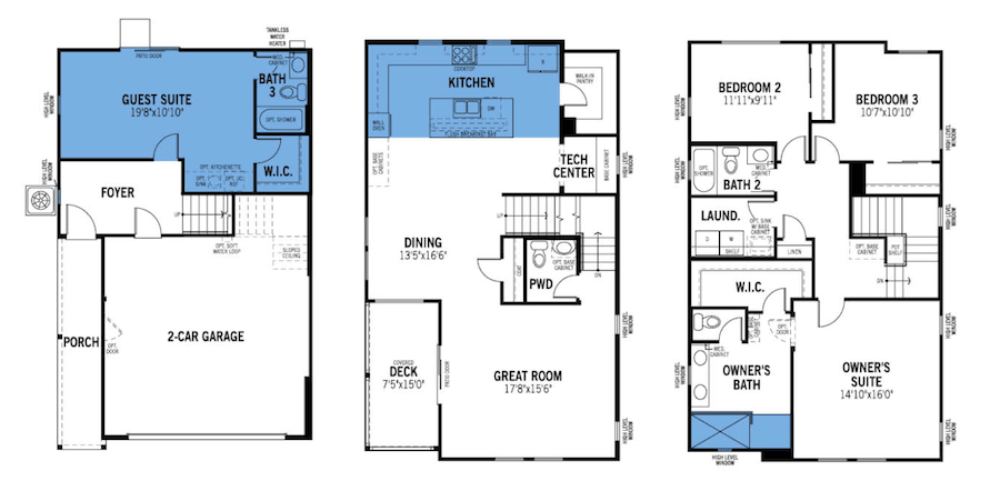 Floor plans for the Lofts at Haven attainable starter homes