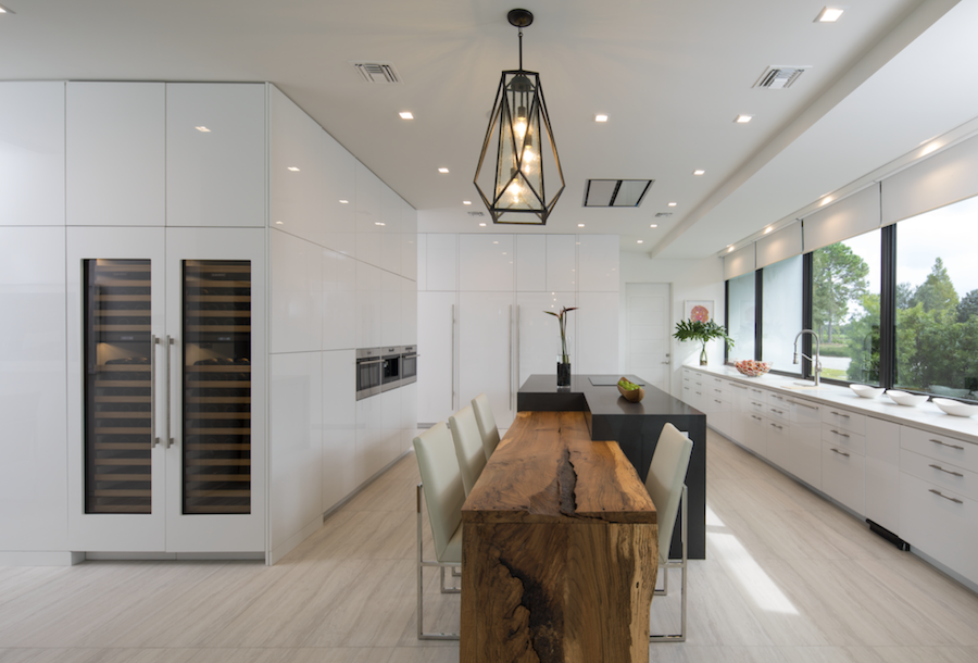 The New American Home 2017 kitchen island, refrigerator, countertops