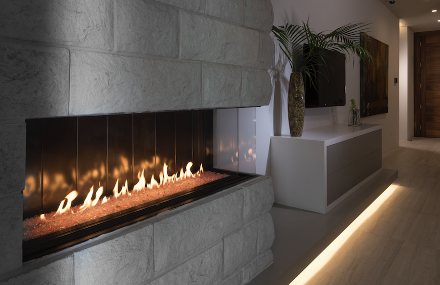 The New American Home 2017 linear fireplace