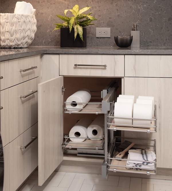 Cabinets and organization accessories from Wellborn Cabinet in The New American Home 2021