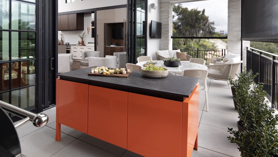 Terrace grill and outdoor kitchen at The New American Home 2021