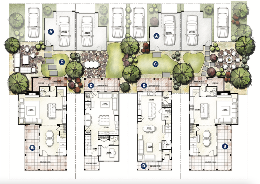 Floor plan for small-lot living at The Cottages designed by DTJ Design