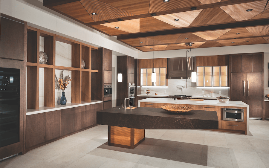The kitchen, which features two islands, in The New American Home 2024.