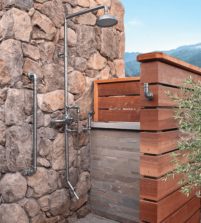 Sonoma Forge's Waterbridge shower system for outdoors is a Pro Builder 2022 Top 100 product