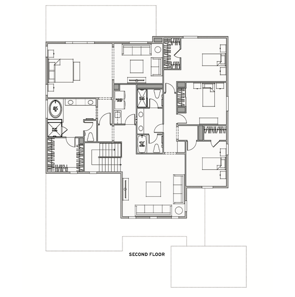 Topaz Plan 4 home design second floor plan by Kevin Crook architect
