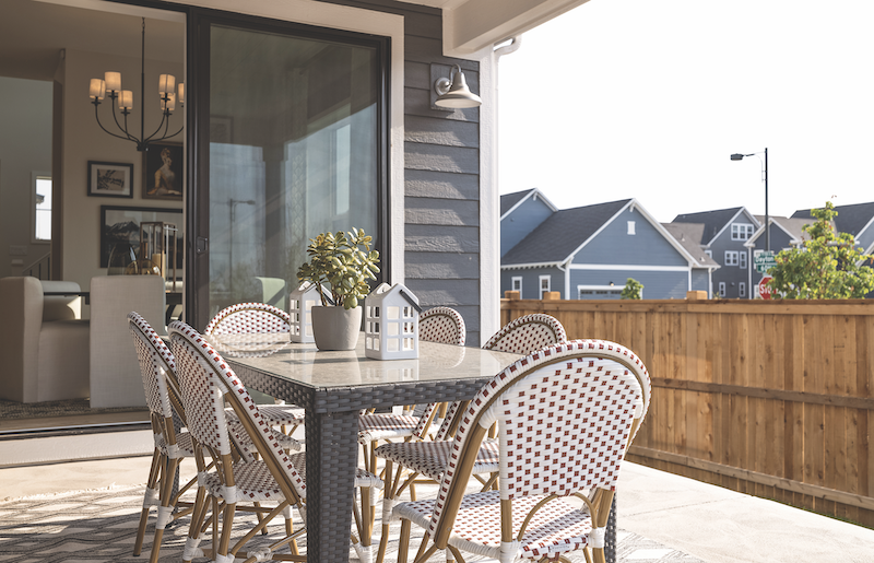 Outdoor dining at the Ultimate Z.E.N. Home by Thrive Home Builders, Denver