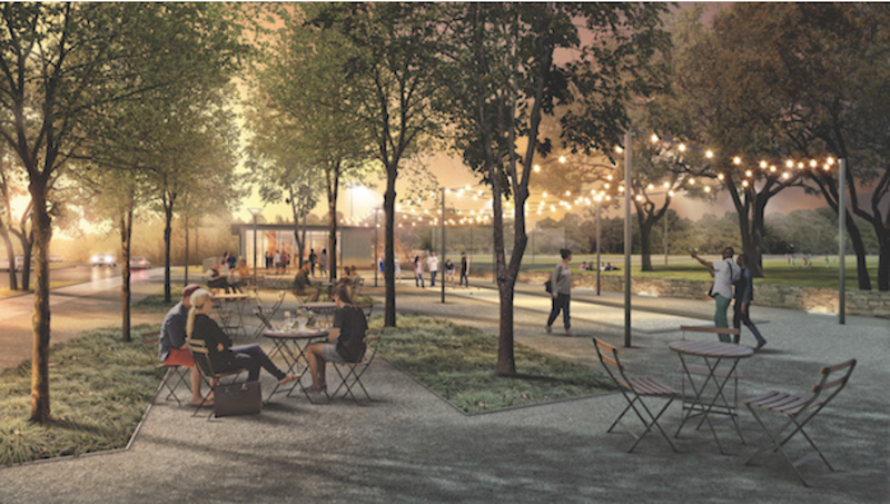 woodland-style park outdoor space at the Union Point master planned community outside of Boston
