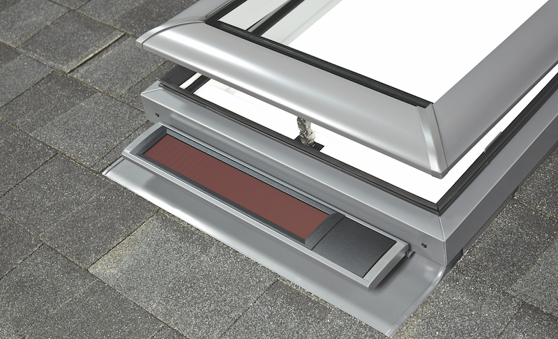 Velux skylight solar panel for operating solar-powered skylight