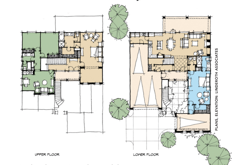floor plans for a design prototype for 50-foot-wide lots by Linderoth Associates