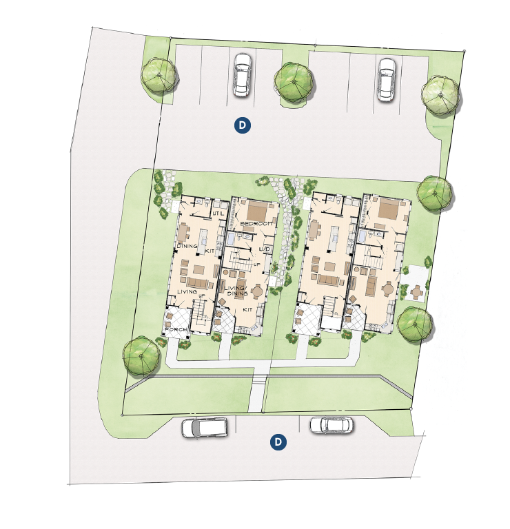 site plan for infill housing development Black Mountain Cottages 