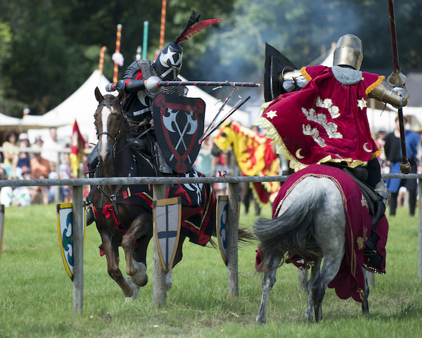 Josting knights in medieval times