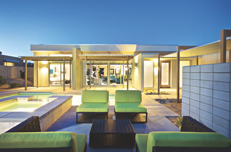 outdoor living spaces at Murano in Palm Springs, Calif.
