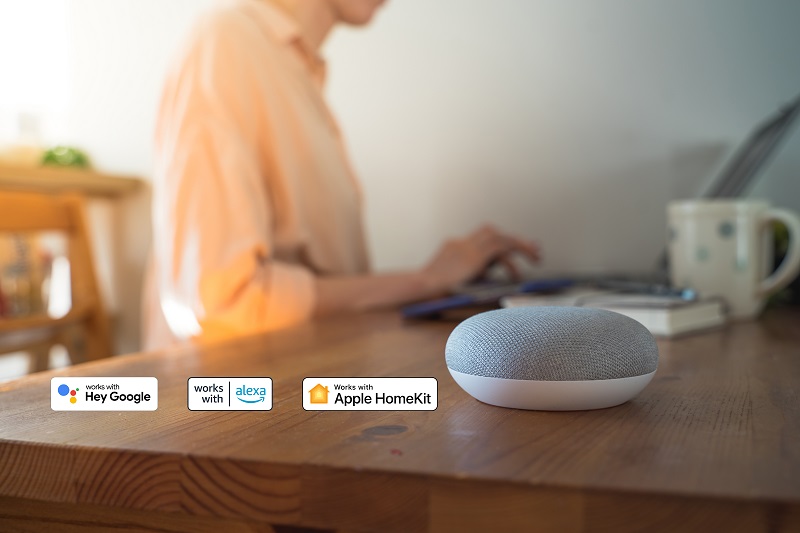 Leviton Decora Smart Wi-Fi 2nd Gen devices are compatible with popular voice assistant speakers for easy automation throughout the whole home.