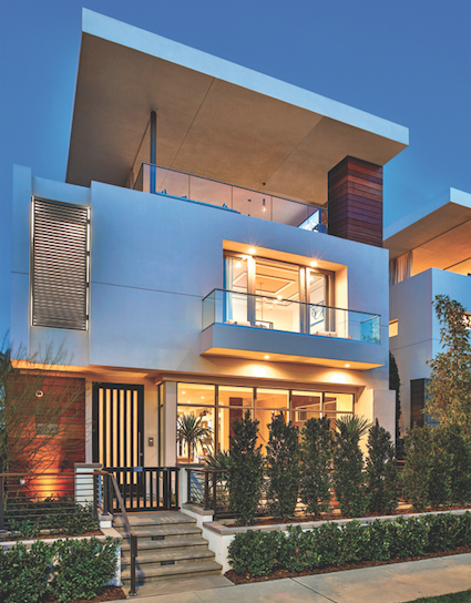 Robert Hidey Architects-Jewel at Playa Vista, Residence I-front elevation-photo courtesy Brookfield Residential