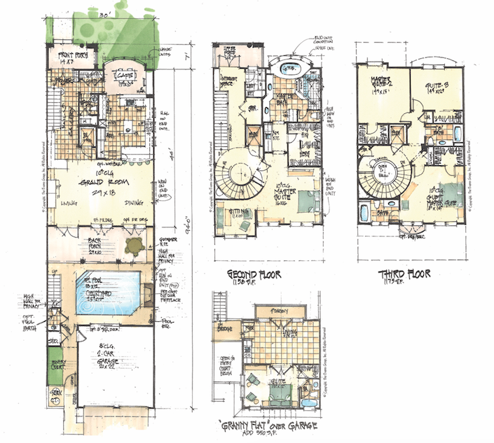 The Evans Group Luxury courtyard homes house plans